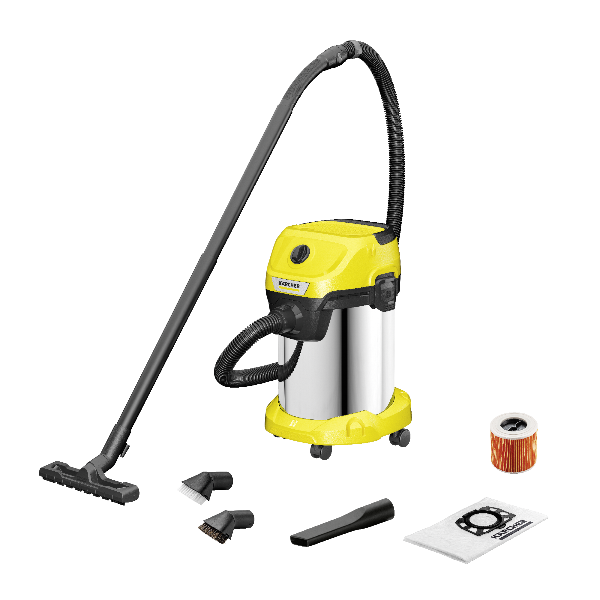 WD 3 S V-19/4/20 + Suction Brush Kit Хозяйственный пылесос Karcher 1.628-154