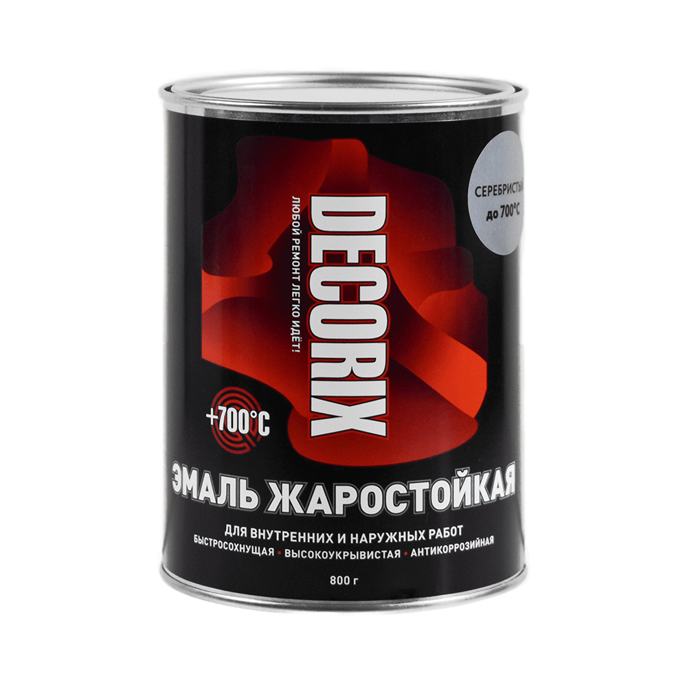 0752-02DX DECORIX Эмаль жаростойкая +700С серебристый 0,8кг