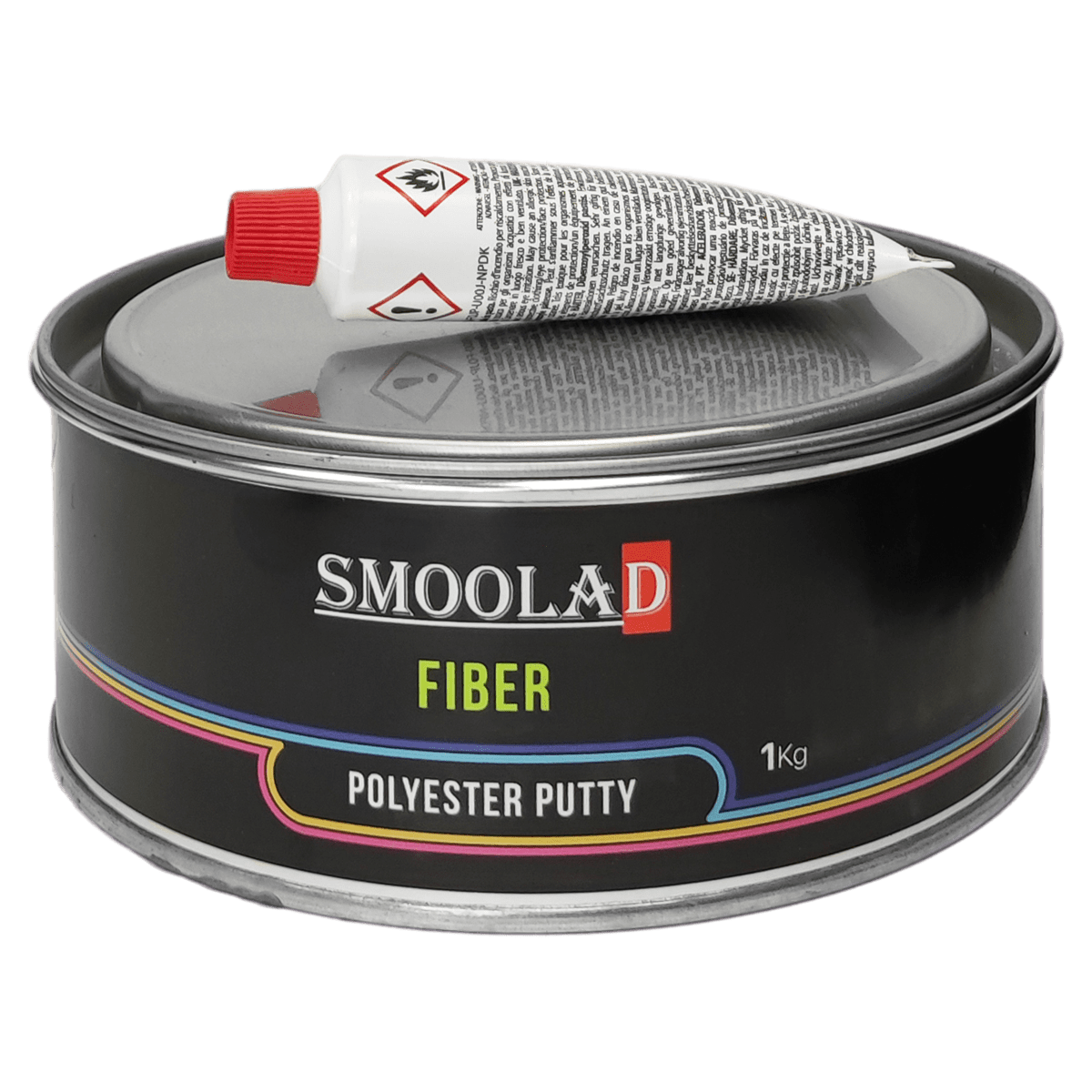 SMOOLAD BLACK Шпатлевка со стекловолокном FIBER 1.0 кг с  отвердителем