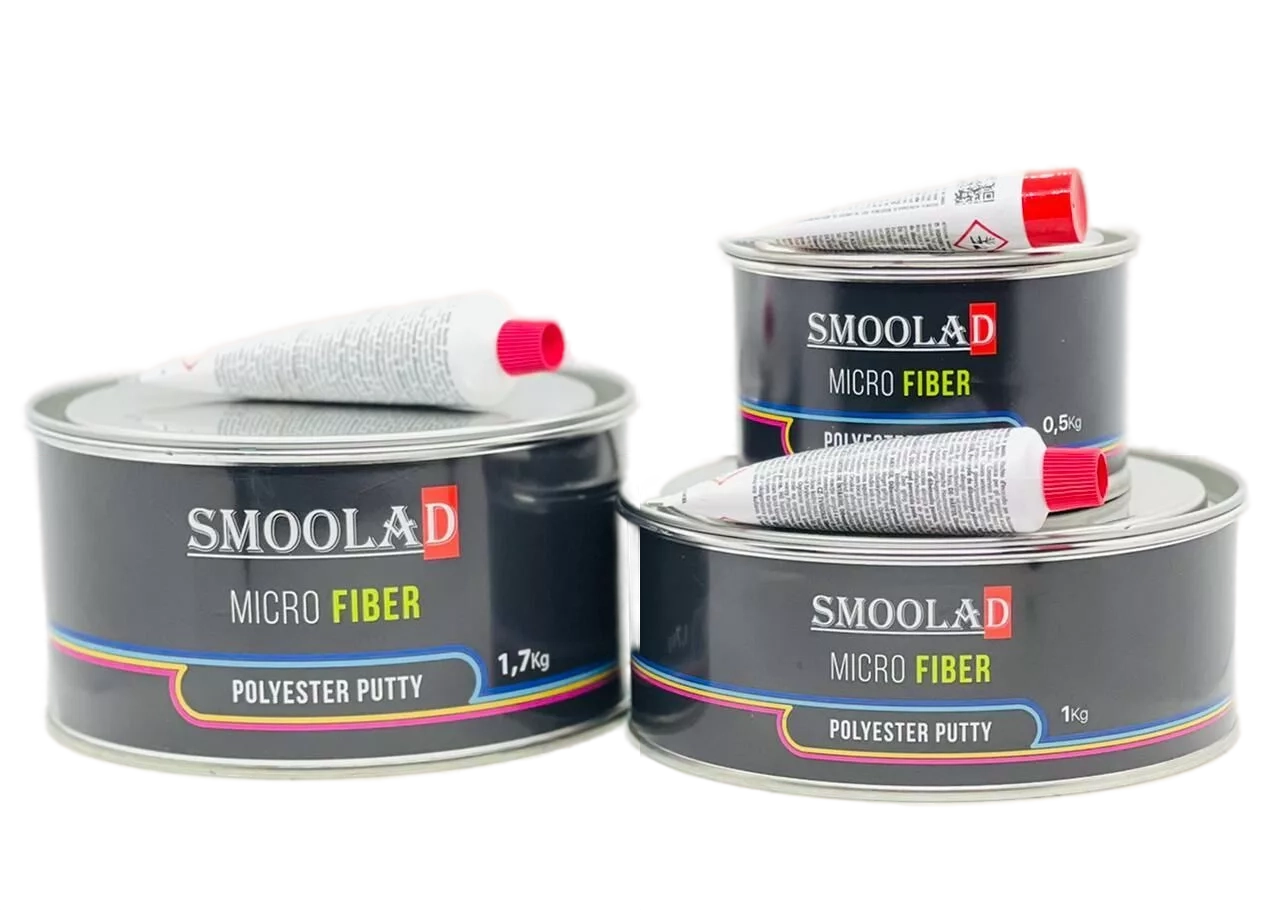 SMOOLAD BLACK Шпатлевка MICROFIBER 0.5 кг с  отвердителем