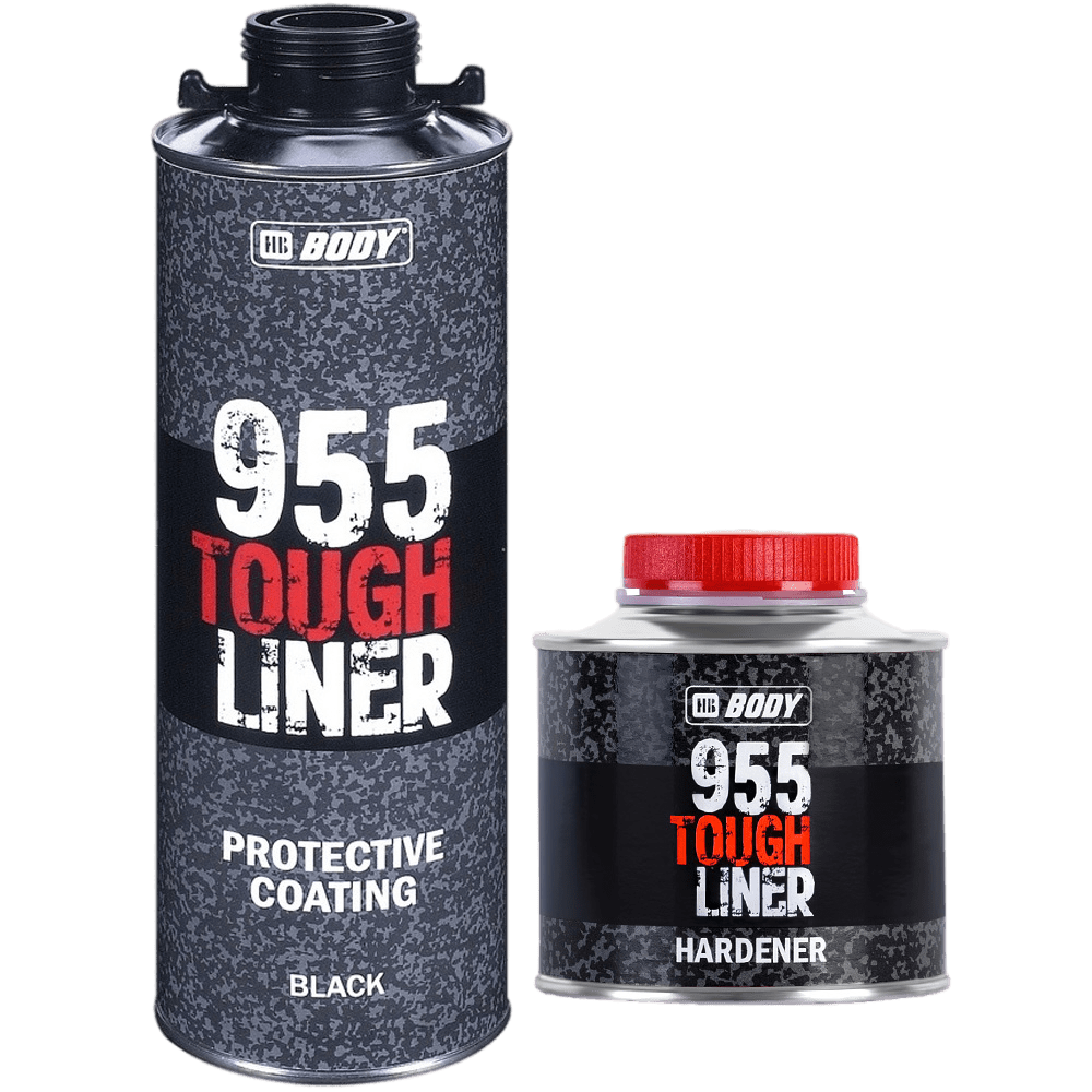 Сверхпрочное защитное покрытие BODY 955 Tough Liner, черное 0,6л+0,2л