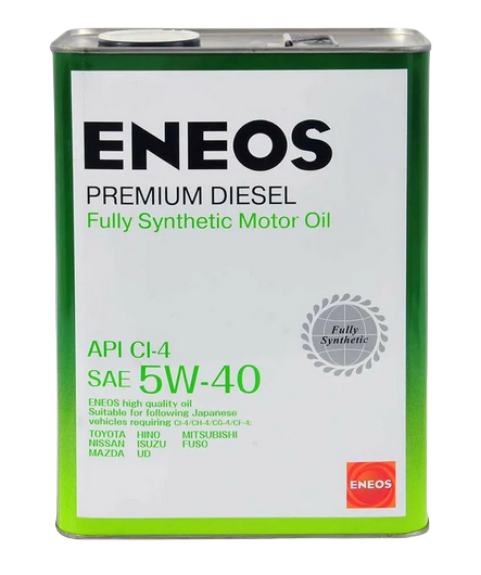 Eneos масло моторное Premium Diesel Synthetic 5w40 СI-4 синтетическое 4л