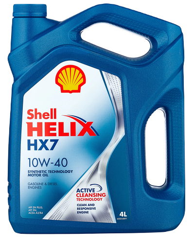 SHELL масло моторное Helix HX7 SN/CF A3/B4 SAE 10W40 полусинтетическое 4л