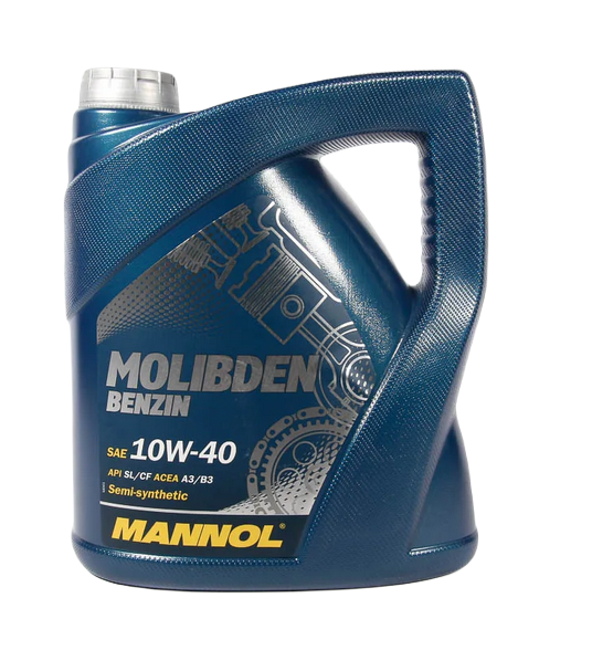 MANNOL 1121 масло моторное MOLIBDEN BENZINE SAE 10W40 SL/CF полусинтетическое 4л