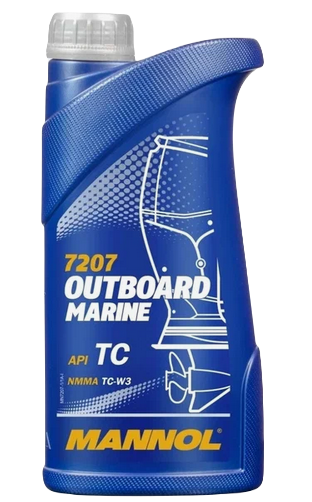 MANNOL 7207 2-takt OUTBOARD MARINE TC-W3 Масло для лодочных 2-х тактных двигателей полусинтетическое 1л