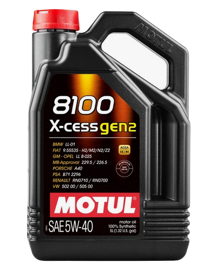 MOTUL 109776 масло моторное 8100 X-CESS GEN2 5w40 SN/CF A3/B4 синтетическое 5л