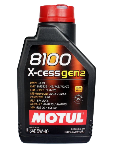 MOTUL 109774 масло моторное 8100 X-CESS GEN 2 5w40 SN/CF A3/B4 синтетическое 1л