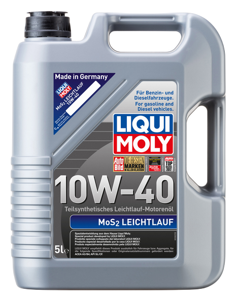 Liqui Moly 1931 масло моторное MoS2 Leichtlauf 10W40 SL A3/B4 полусинтетическое 5л