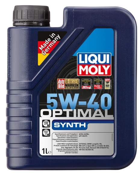 Liqui Moly 3925 масло моторное Optimal Synth 5w40 SM/CF синтетическое 1л