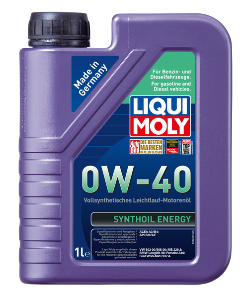 Liqui Moly 1922 масло моторное Synthoil Energy 0w40 SN A3/B4 синтетическое 1л