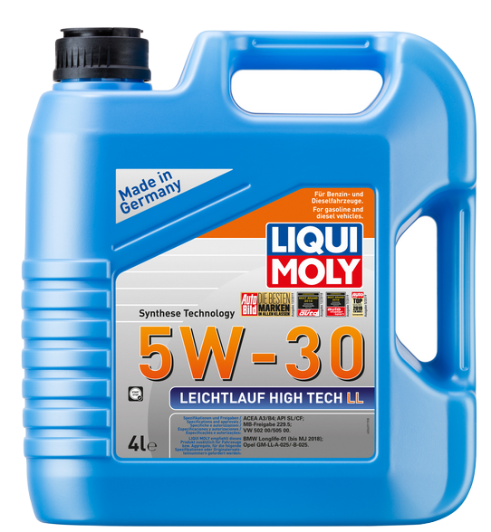 Liqui Moly 39006 масло моторное Leichtlauf High Tech LL 5w30 SL/CF A3/B4 HC-синтетическое 4л