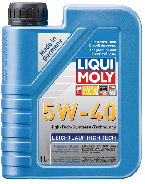 Liqui Moly 8028/3863 масло моторное Leichtlauf High Tech 5w40 SN синтетическое 1л