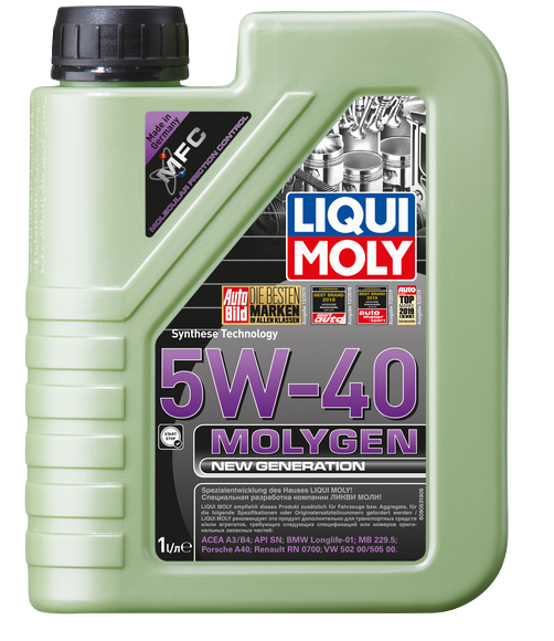 Liqui Moly 9053 масло моторное Molygen New Generation 5w40 SN/CF; A3/B4 GF-5 HC-синтетическое 1л