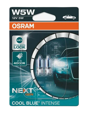 Автолампа 12V W5W (W2.1*9.5d)Cool Blue Intense(NEXTGEN) (блистер, 2шт) до 4000K OSRAM (О-2825СВN-2бл