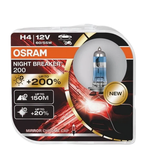 Автолампа 12V H7 (55) PX26d+200%  NIGHT BREAKER 200 3700К (евробокс 2шт.)OSRAM (O-64210NB200(EURO)