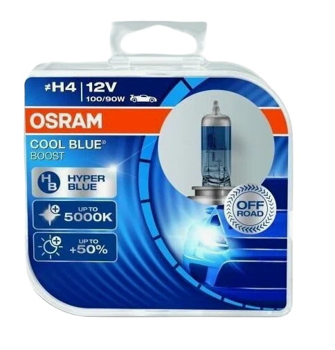 Автолампа 12V H4 (100/90) P43t-50 COOL BLUE BOOST (2шт) OSRAM (О-62193CBB2)