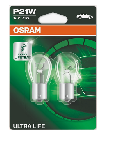 Автолампа 12V P21W (BA 15s) ULTRA LIFE OSRAM (О-7506ULT-2бл)