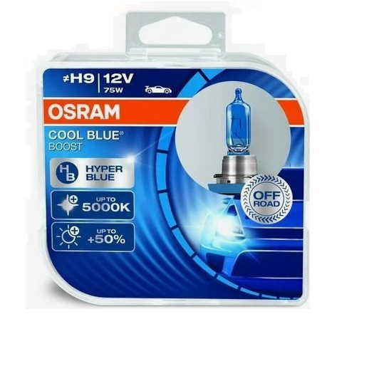 Автолампа 12V H9 (75) PGJ19-5 +50% COOL BLUE BOOST 5000K (евробокс, 2шт) OSRAM (O-62213 CBB2