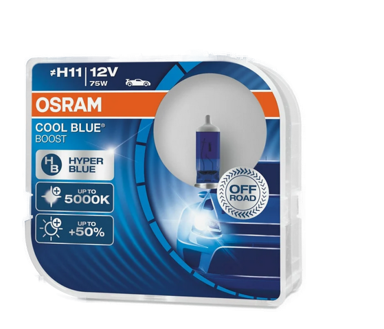 Автолампа 12V H11 (80) PGJ19-2 +50% COOL BLUE BOOST 5000K (евробокс, 2шт) OSRAM (O-62211CBB2(EURO)