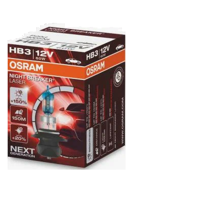 Автолампа 12V HB3 (60) P20D+150% NIGHT BREAKER LASER 3800K OSRAM (O-9005NL)