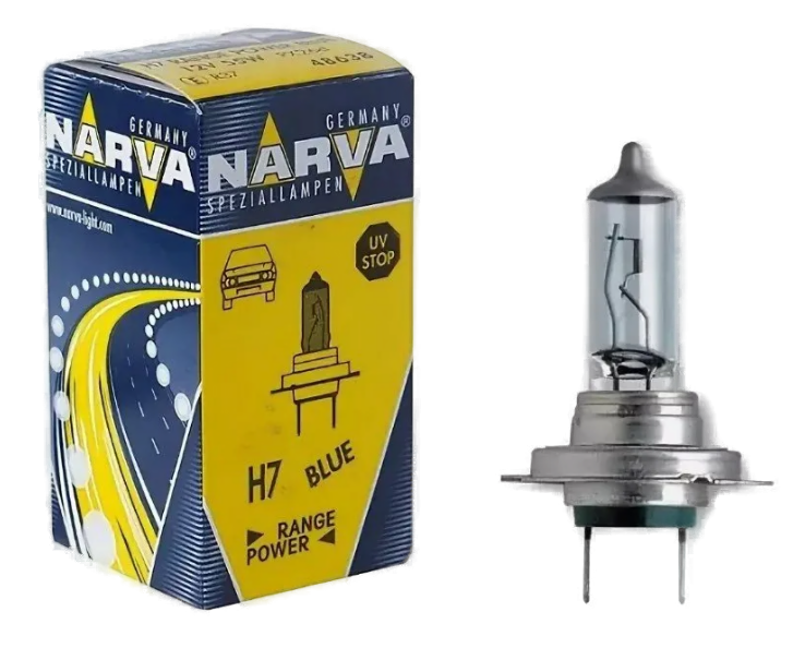 Автолампа 12V H7 (55) PX26d+30% Range Power Blue NARVA (N-48638RPB)