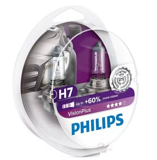 Автолампы 12V Н7 (55) РХ26d+50% Vision Plus 2шт PHILIPS/5 (12972 VP2)