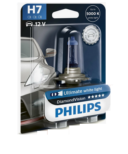 Автолампа 12V Н7 (55) РХ26d DIAMOND VISION 5000K (блистер) PHILIPS (P-12972 DVбл)