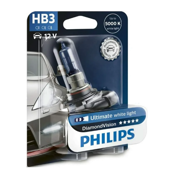 Автолампа 12V HB3/9005 (65) P20d Diamond Vision 5000K (блистер) PHILIPS (P-9005DVбл)