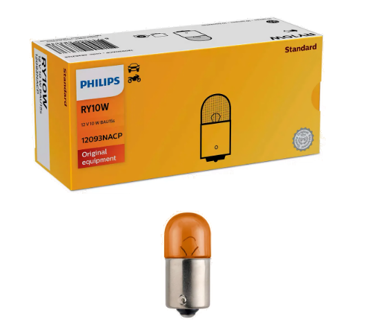 Автолампа 12V PY10W (BAU15s) янтарная PHILIPS (P-12093)