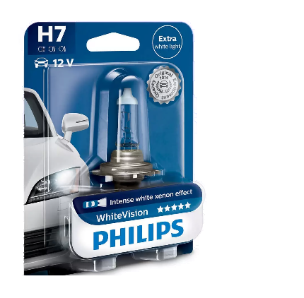 Автолампа 12V H7 (55) PX26d WHITE VISION 4300K (блистер) PHILIPS (P-12972WHVбл)