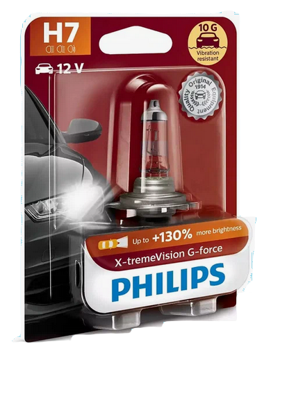 Автолампа 12V H7 (55) PX26d+130% X-TREME VISION G-FOFCE (блистер) PHILIPS (P-12972XVGбл