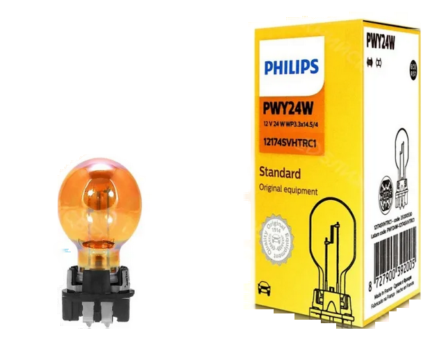 Автолампа 12V PWY24W (WP3.3*14.5/4) PHILIPS (P-12174SVHTR)