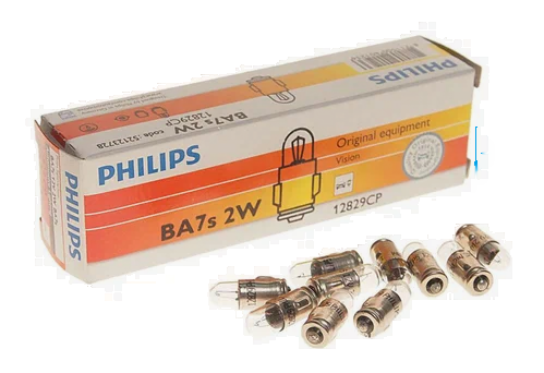 Автолампа 12V T2W (BA7s) PHILIPS (P-12829)