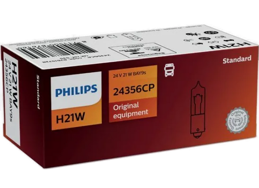 Автолампа 24V H21W (BAY9s) HALOGEN PHILIPS (P-24356)