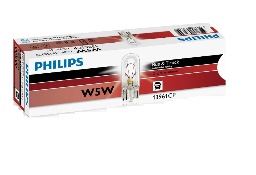 Автолампа 24V W5W (W2.1*9.5d) PHILIPS (P-13961)