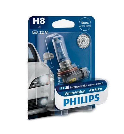 Автолампа 12V Н8 (35) PGJ19-1 WHITE VISION 3700K (блистер) PHILIPS (P-12360WHVбл)