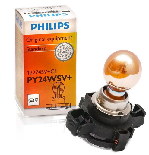 Автолампа 12V PY24W (PGU20/4) HALOGEN YELLOW SILVER VISION PHILIPS (P-12274SV)