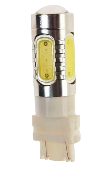 Автолампа 12V T20W P27/2W (W3*16q) 5SMD св/д MEGA WHITE 6000K (блистер) MEGAPOWER (M-57374Wбл