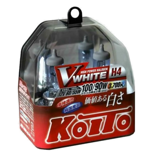 Автолампа 12V H4 60/55W (100/90W) HI-TEMP 2шт KOITO VWhite (P0746W)