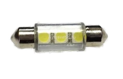 Автолампа 12V C5W SV8.5 36мм - SMD5050 3Led 0.72Вт Св/д Зеленый DLED