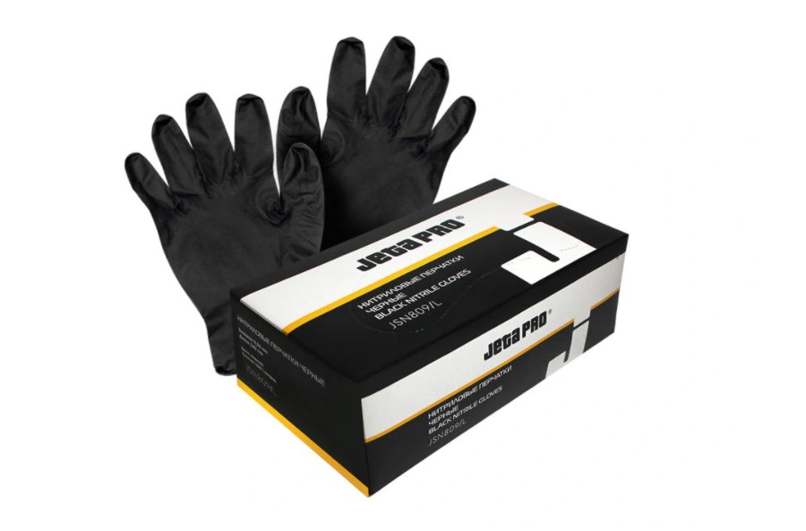 JSN810/XL Перчатки нитрил черные JETAPRO размер XL (100шт в уп.)